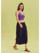 Purple Bohemian Shalwar with Elastic Waist and Low Crotch 4543